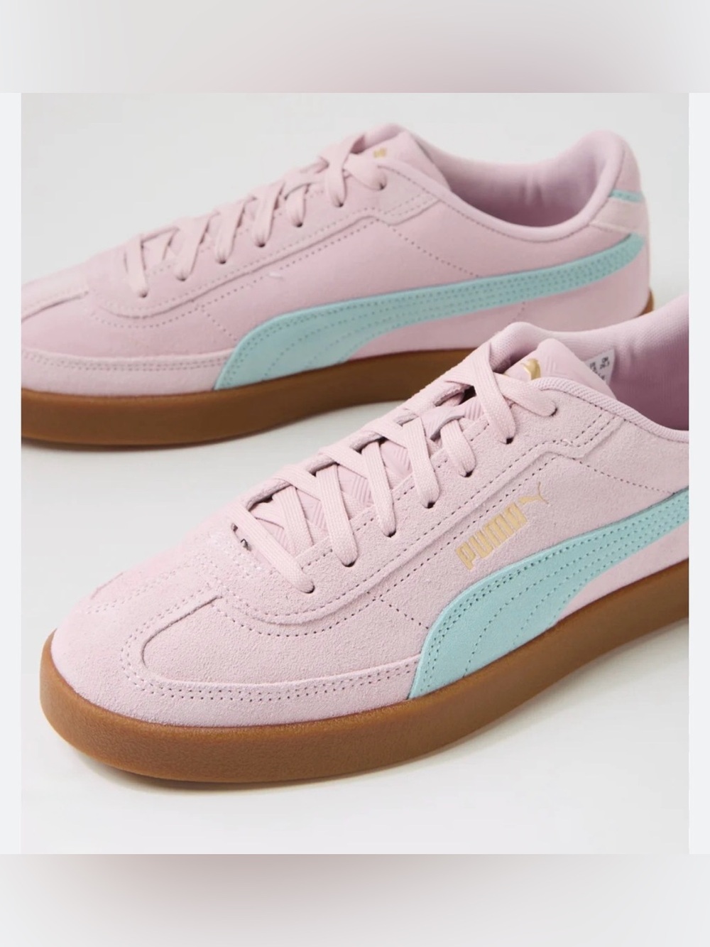PUMA Club II Era Suede Sneakers-NIB-Rose Mauve/Safe Lake/Gum-Size 9
